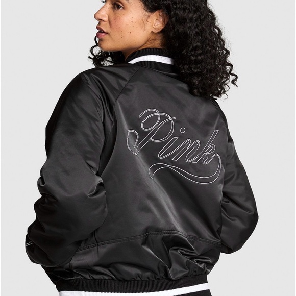 NWT Pink Victorias Secret’s Limited Edition Varsity Bomber Jacket - Picture 2 of 3